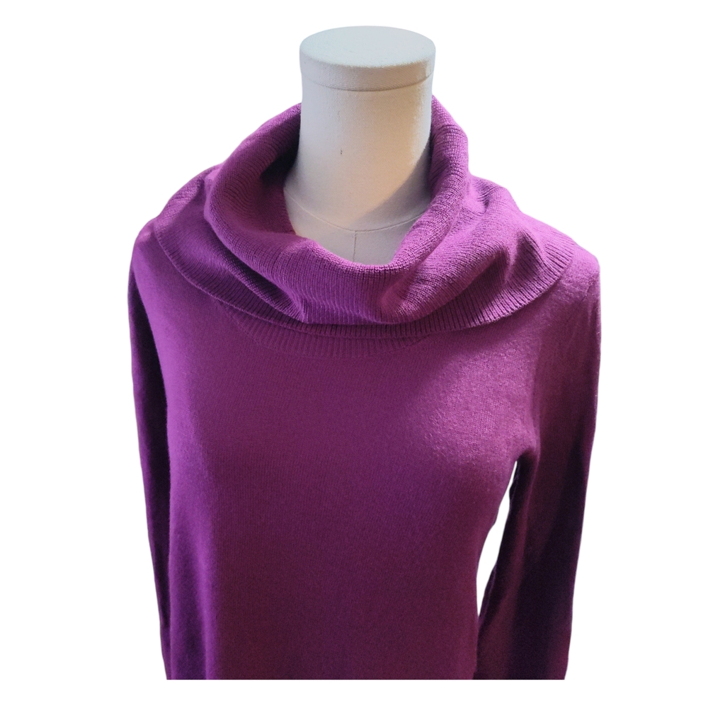 LOFT Cowl Neck Tunic Sweater Womens Size Extra Small - Purple - Picture 3 of 6